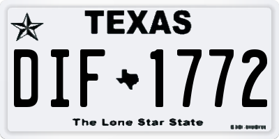 TX license plate DIF1772