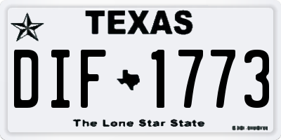 TX license plate DIF1773
