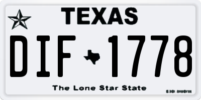 TX license plate DIF1778