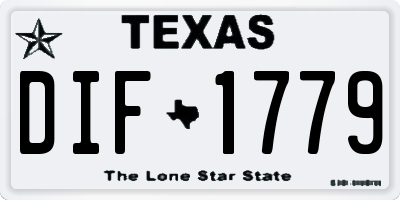 TX license plate DIF1779