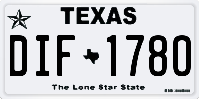 TX license plate DIF1780