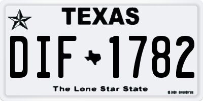 TX license plate DIF1782