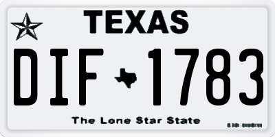 TX license plate DIF1783