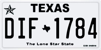 TX license plate DIF1784