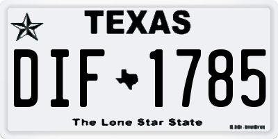 TX license plate DIF1785