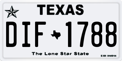 TX license plate DIF1788
