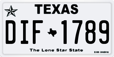 TX license plate DIF1789