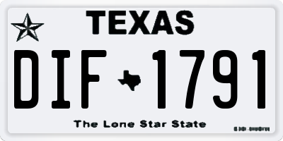 TX license plate DIF1791