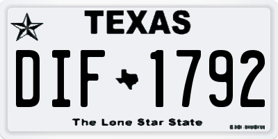 TX license plate DIF1792