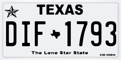 TX license plate DIF1793