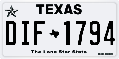 TX license plate DIF1794