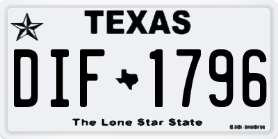 TX license plate DIF1796