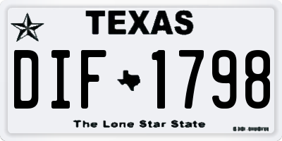 TX license plate DIF1798