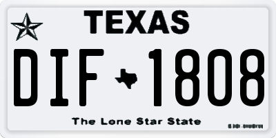 TX license plate DIF1808