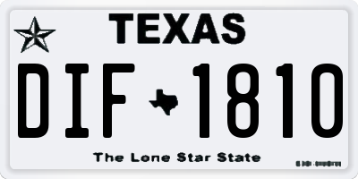 TX license plate DIF1810