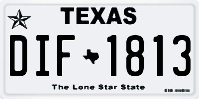 TX license plate DIF1813