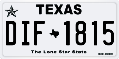 TX license plate DIF1815
