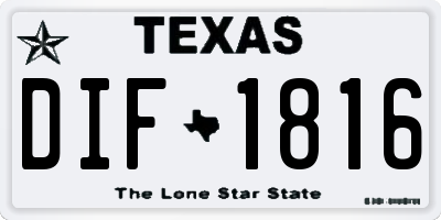 TX license plate DIF1816