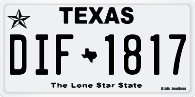 TX license plate DIF1817