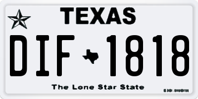 TX license plate DIF1818