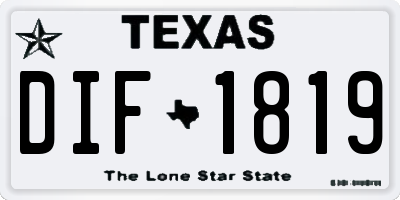 TX license plate DIF1819