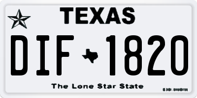 TX license plate DIF1820