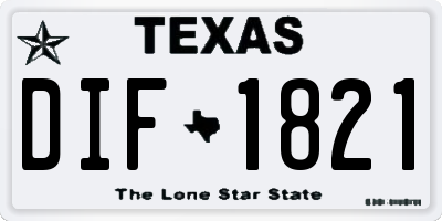 TX license plate DIF1821