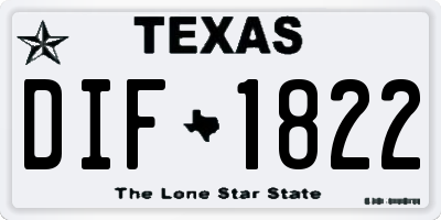 TX license plate DIF1822