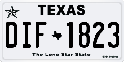 TX license plate DIF1823