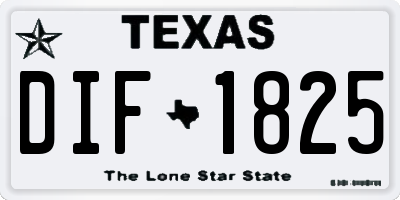 TX license plate DIF1825