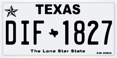 TX license plate DIF1827