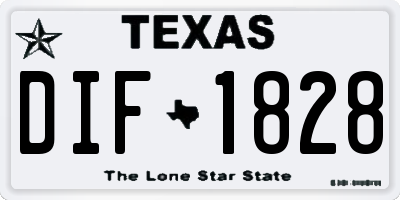 TX license plate DIF1828