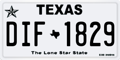 TX license plate DIF1829