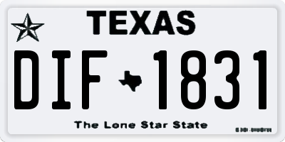 TX license plate DIF1831