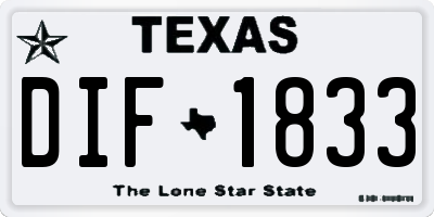 TX license plate DIF1833