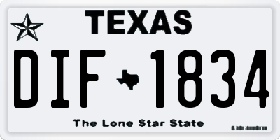 TX license plate DIF1834