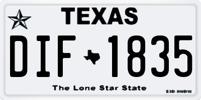 TX license plate DIF1835