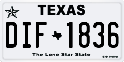 TX license plate DIF1836