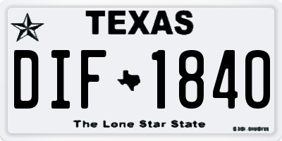TX license plate DIF1840