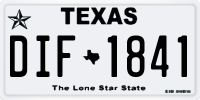 TX license plate DIF1841