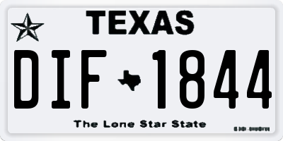 TX license plate DIF1844