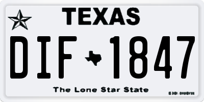 TX license plate DIF1847