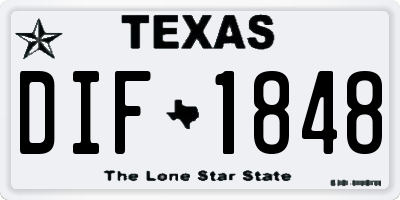 TX license plate DIF1848