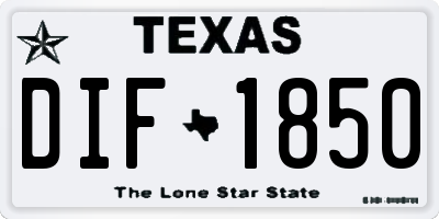 TX license plate DIF1850