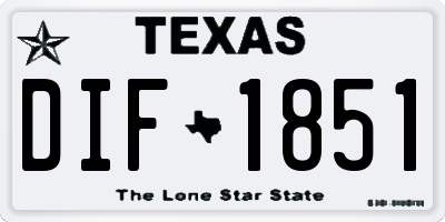 TX license plate DIF1851