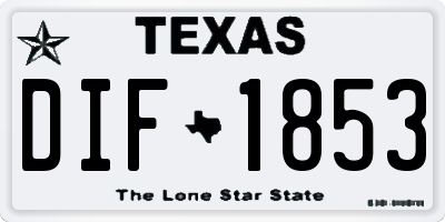TX license plate DIF1853
