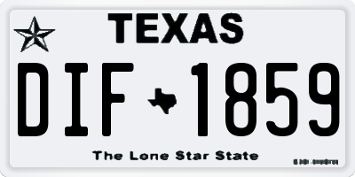 TX license plate DIF1859