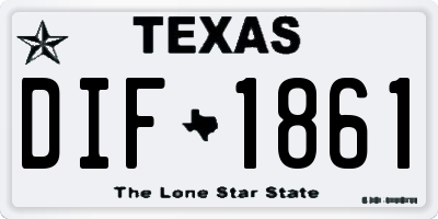 TX license plate DIF1861