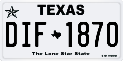 TX license plate DIF1870