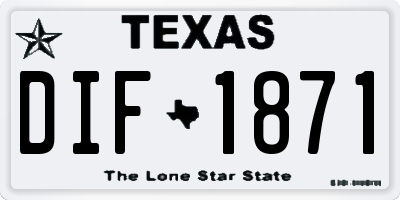 TX license plate DIF1871